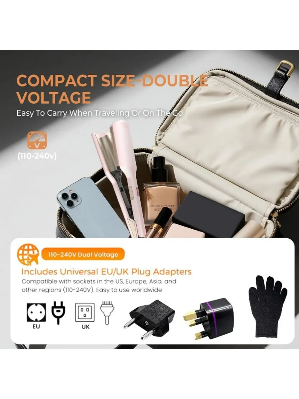 Mini Waver Curling Iron - Ionic Deep Waver with Ceramic 2 Barrel, Easy to Use
